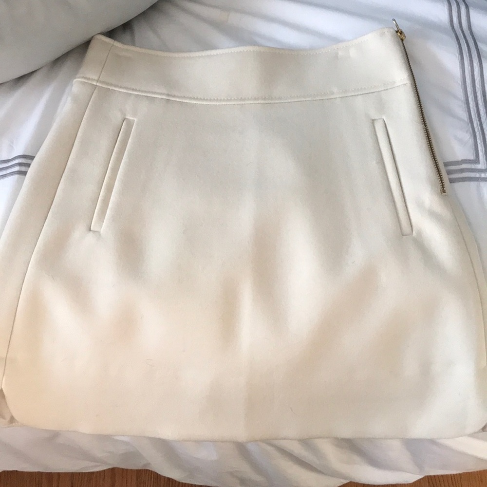White Wool Mini Skirt